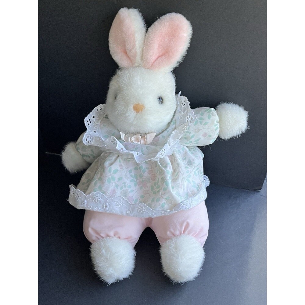 Vintage Carters Prestige Bunny White Rabbit Plush Baby lovey rattle Stuffed Toy